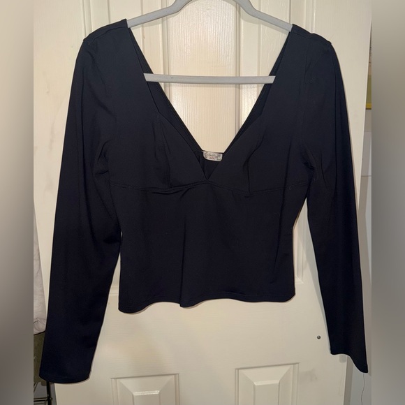 Free People Duo Corset Long Sleeve Cami In Black - Picture 4 of 6